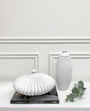 Load image into Gallery viewer, Arlette White Ribbed Vase (Available in Two Designs)