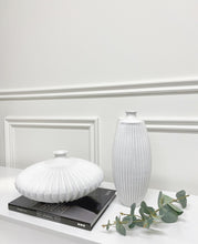 Load image into Gallery viewer, Arlette White Ribbed Vase (Available in Two Designs)