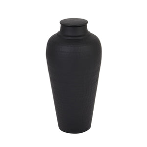 Matte Black Hammered Vase