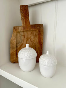 Ceramic Acorn Pot | White