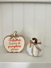 Load image into Gallery viewer, Pumpkin Sign | Cream
