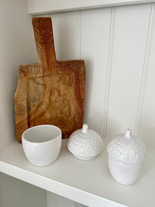 Ceramic Acorn Pot | White