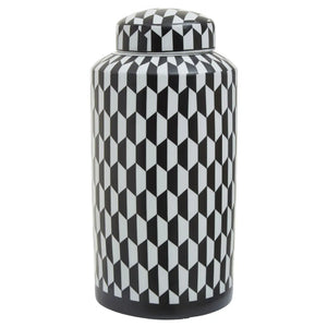Merlin Ceramic Jar | Geometric Design