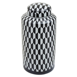 Merlin Ceramic Jar | Geometric Design