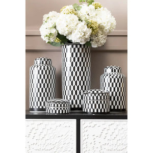 Merlin Ceramic Jar | Geometric Design