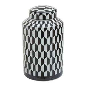 Merlin Ceramic Jar | Geometric Design
