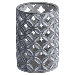 Grey Geometric Stone Candle Holder