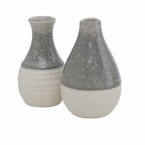 Raya Grey & White Vase Set