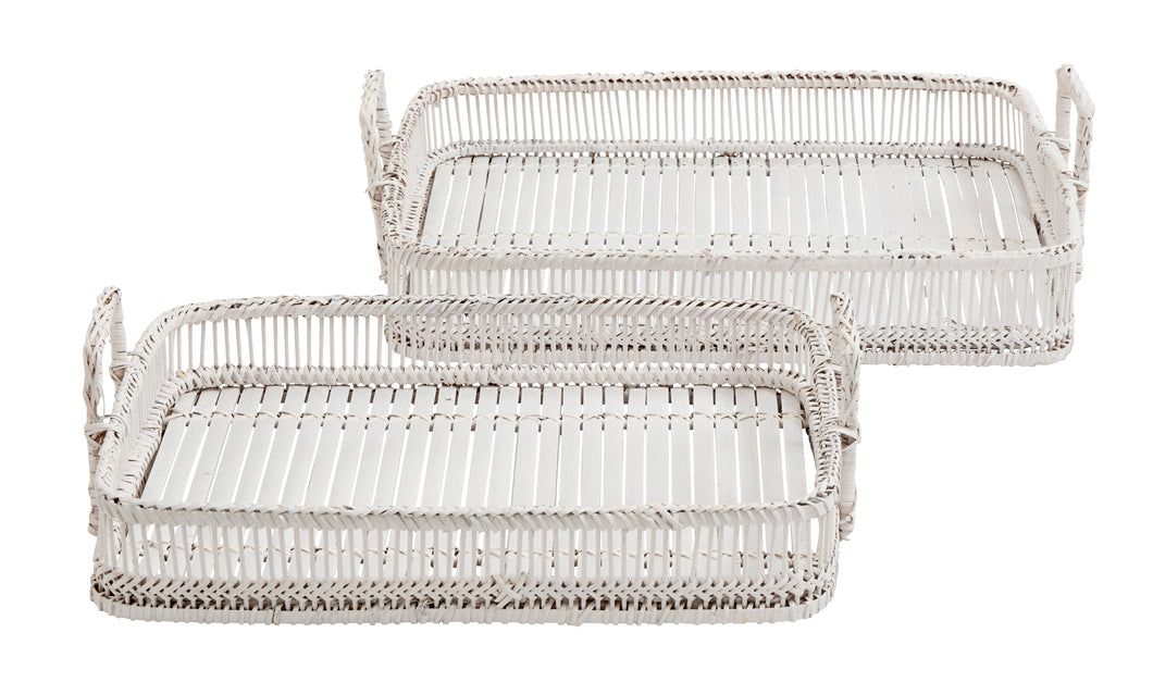 White Bamboo Tray (Available in Two Sizes)
