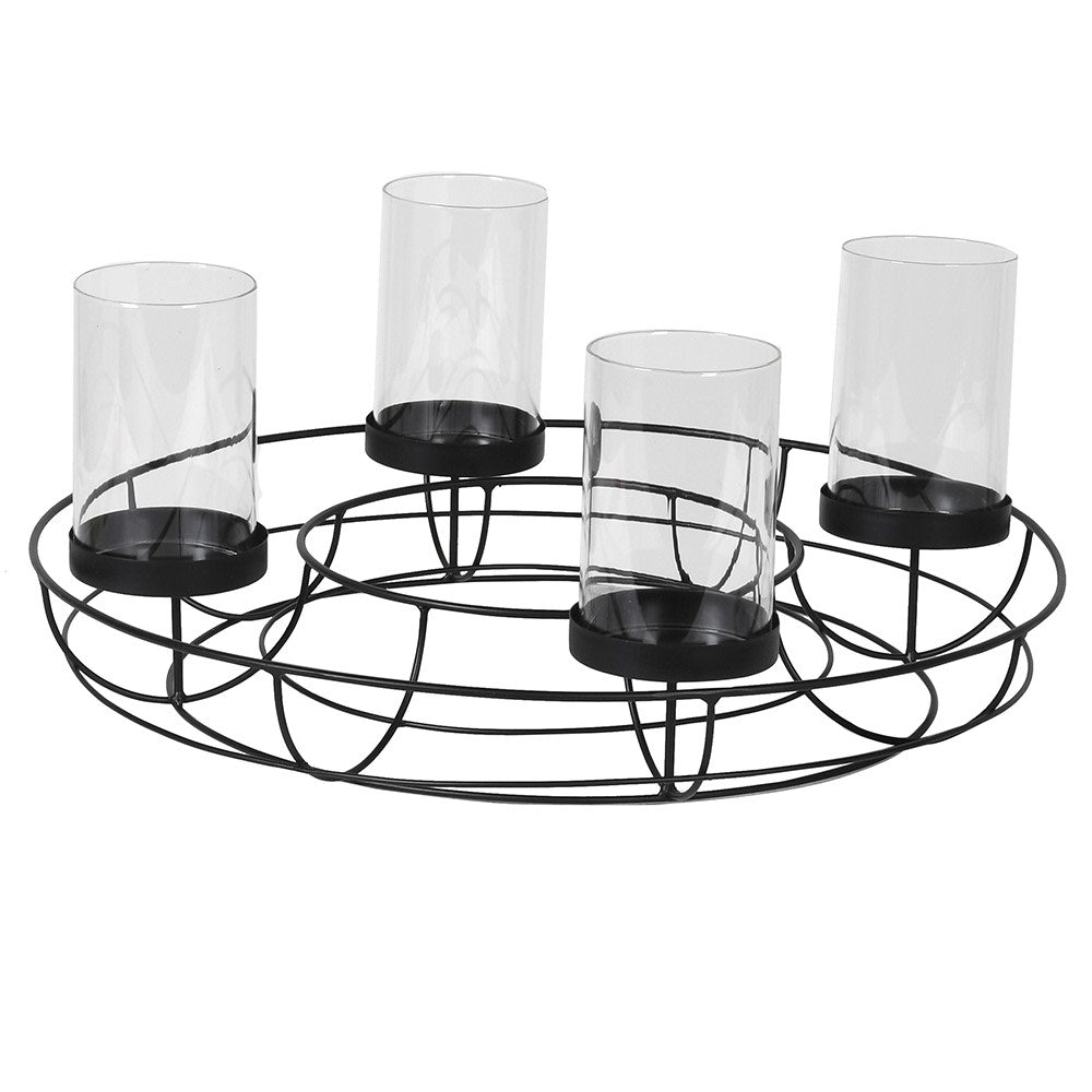 Wreath Glass Candleholder