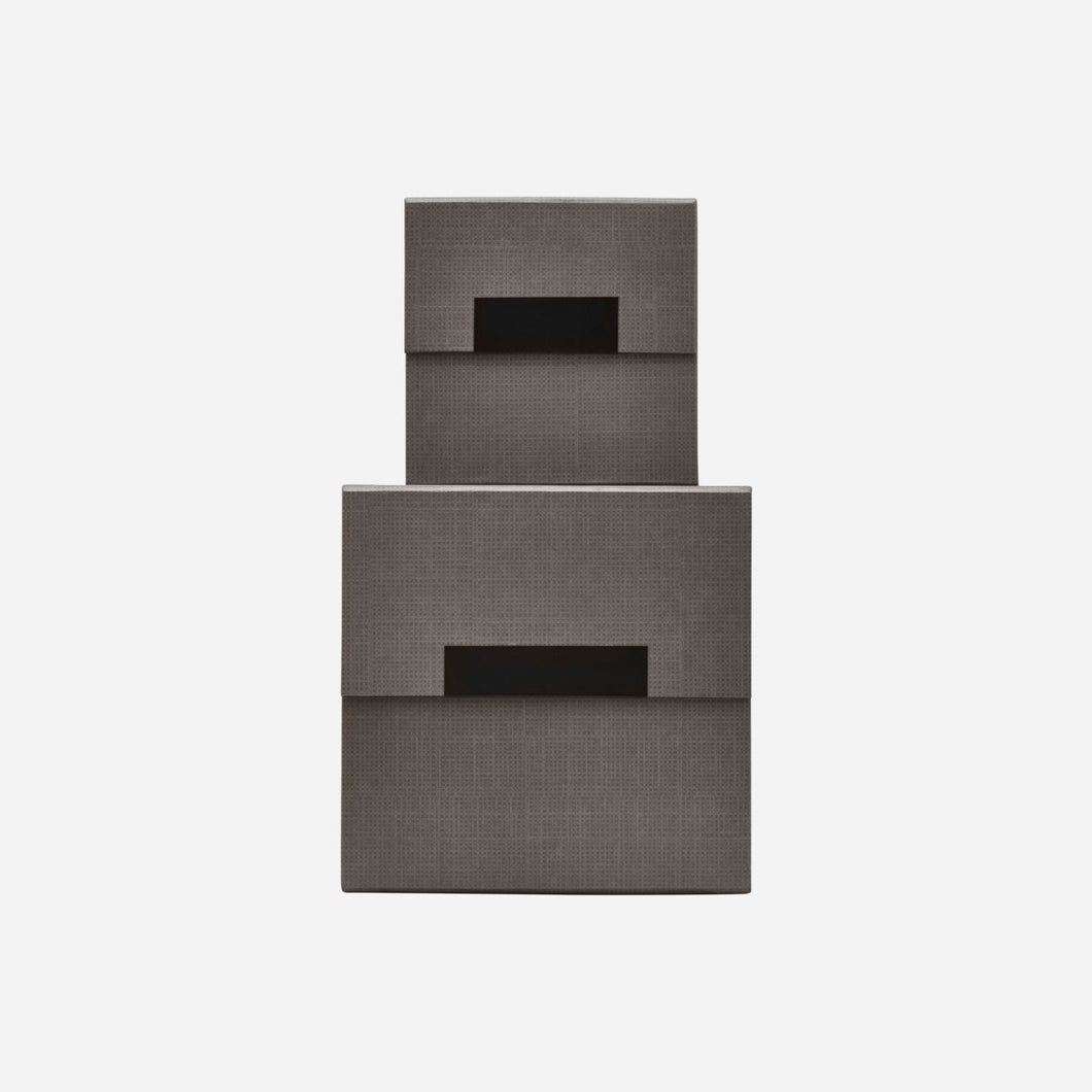 House Doctor Check Set of Boxes in Grey