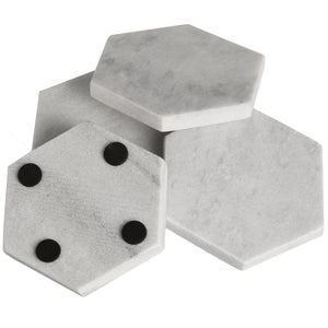 Hexagonal Coasters | Grey Marble