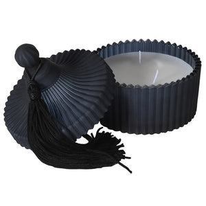 Black Ribbed Candle Jar (Available in Two Sizes)