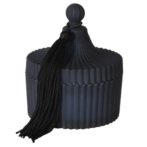 Black Ribbed Candle Jar (Available in Two Sizes)