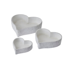 Load image into Gallery viewer, White Ceramic Heart Dishes | Set of Three
