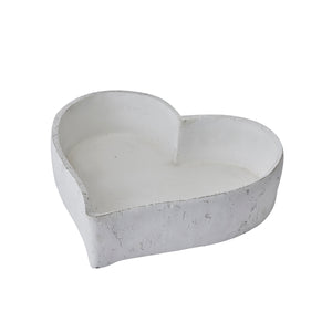 White Ceramic Heart Dishes | Set of Three