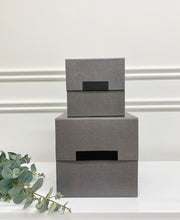 Load image into Gallery viewer, House Doctor Check Set of Boxes in Grey
