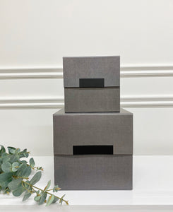 House Doctor Check Set of Boxes in Grey