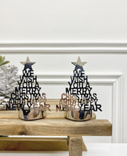 Load image into Gallery viewer, Silver Christmas Tree Candle Holder
