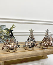 Load image into Gallery viewer, Silver Christmas Tree Candle Holder
