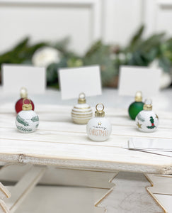 Set of 6 Bauble Table Name Holders (Available in Two Designs)
