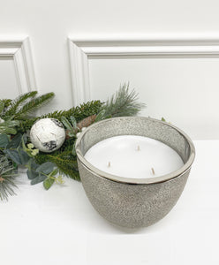 Large Silver Glitter Pot 3 Wick Candle - 70 Hrs Burn Time