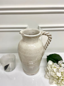 Distressed Ceramic White Jug
