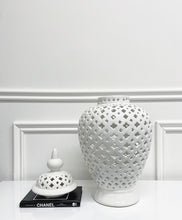 Load image into Gallery viewer, White Pierced Ginger Jar
