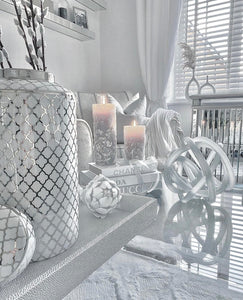 Grey Floral Candle (Available in Two Sizes)