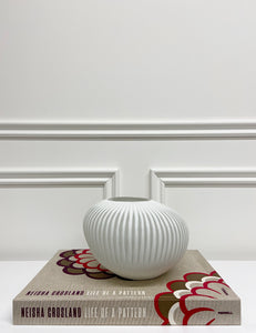Chelsea Ribbed White Vase
