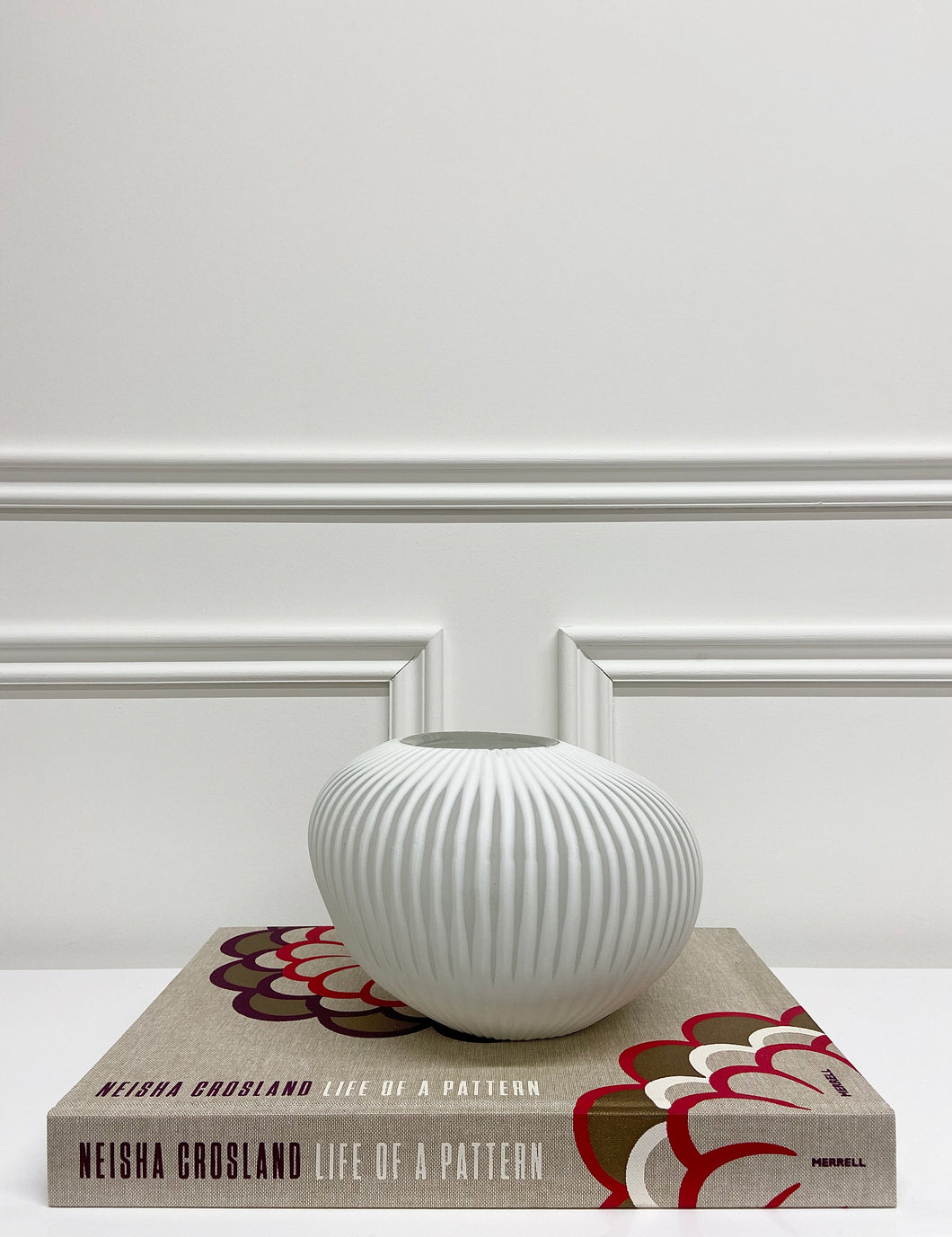 Chelsea Ribbed White Vase