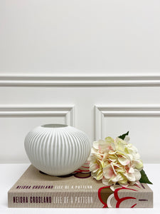 Chelsea Ribbed White Vase