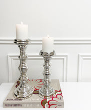 Load image into Gallery viewer, Silver Candle Holder | Ribbed Effect
