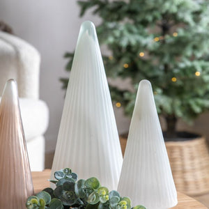 Glass Ribbed Tree Set | Available in Three Colours