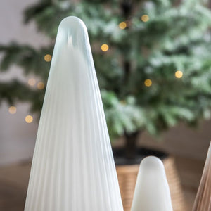 Glass Ribbed Tree Set | Available in Three Colours