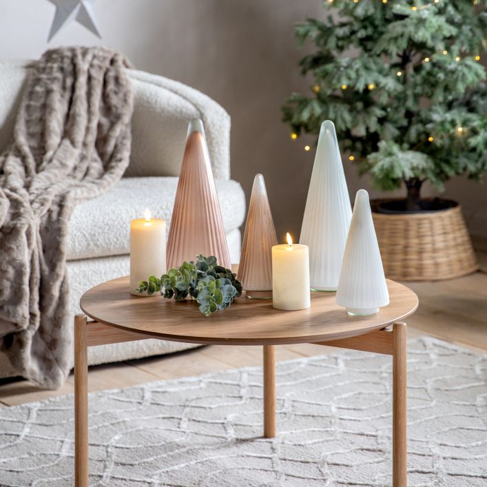 Glass Ribbed Tree Set | Available in Three Colours