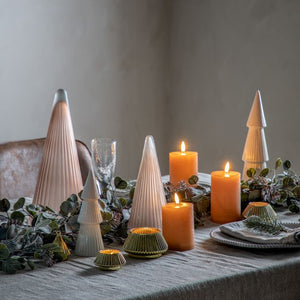 Glass Ribbed Tree Set | Available in Three Colours