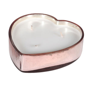 Rose Gold Heart Candle | Tuberose Scent