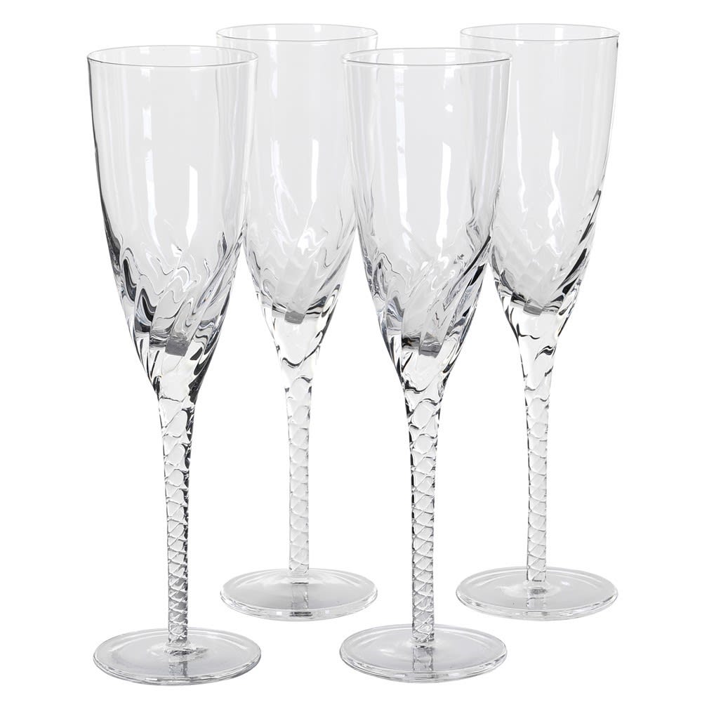 Twisted Champagne Glasses (Set of Four)