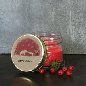 Soy Wax Candle Jar with Polar Bear Design