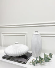 Load image into Gallery viewer, Arlette White Ribbed Vase (Available in Two Designs)
