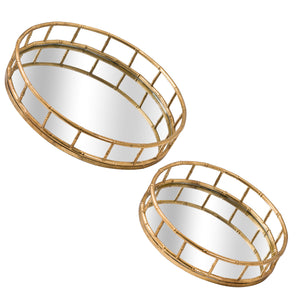 Set of 2 Circular Trays | Bamboo Design
