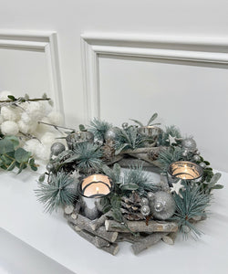 Wooden Pinecone Candle Holder