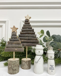 Set of 2 Rustic Christmas Trees | East of India