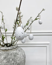 Load image into Gallery viewer, Hanging Speckled White Easter Egg Decorations
