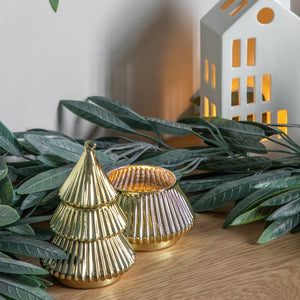 Stacked Gold Christmas Tree Tealight Holder